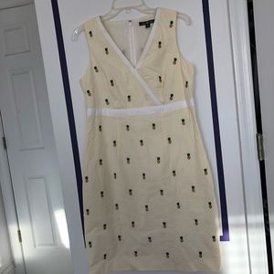 Yellow and White Seersucker Pineapple Dress